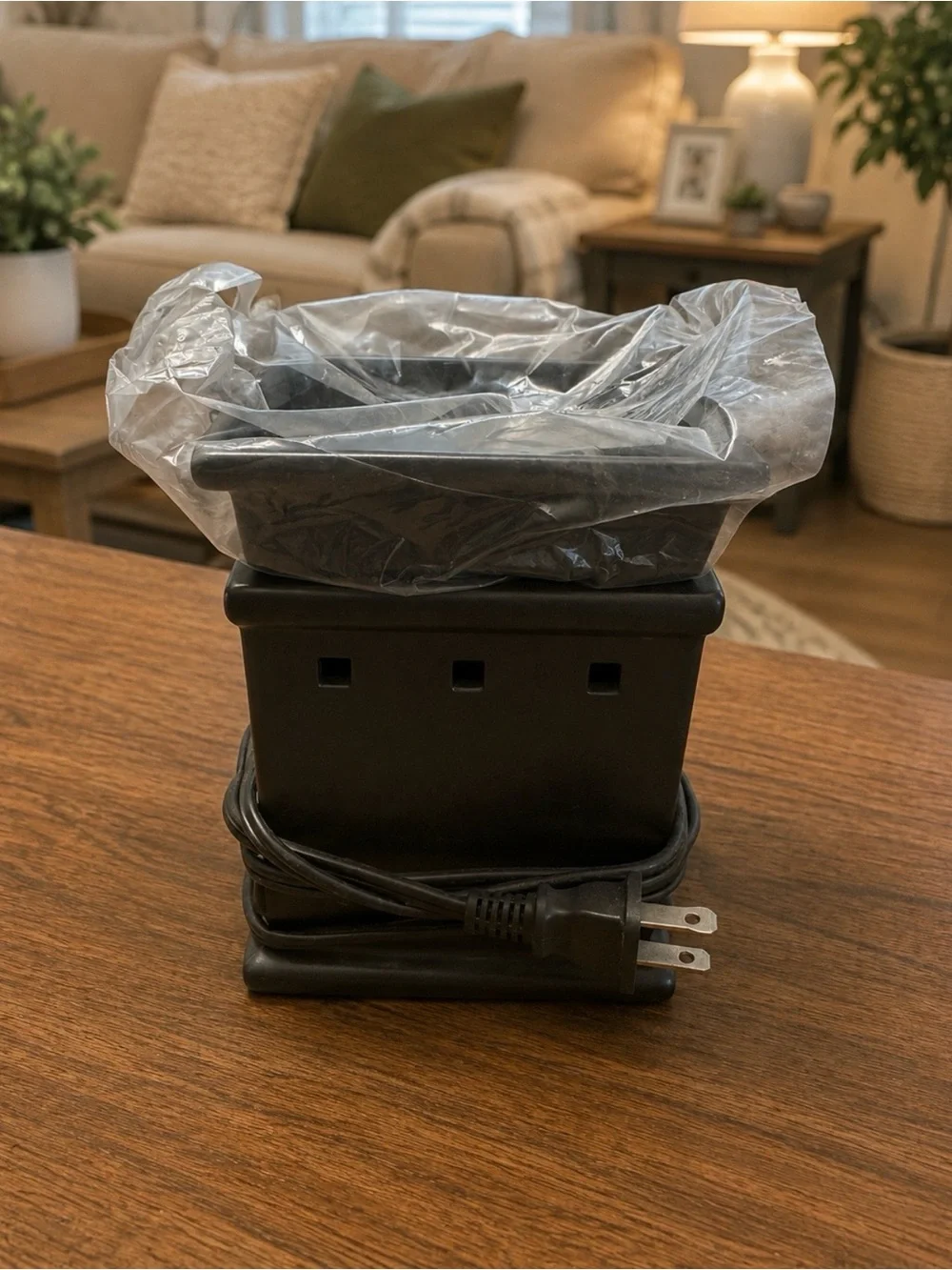 Scentsy Matte Black Square Full Size Ceramic Wax Warmer